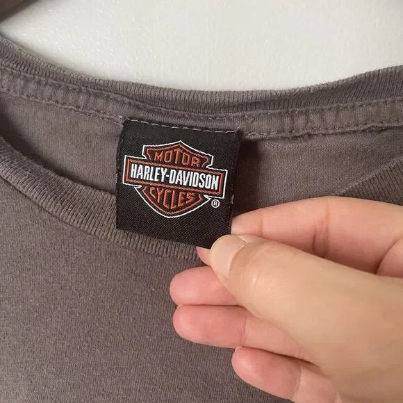 Harvley Davidson Cotton T Shirt Gray Skull Logo Muskegon, MI Hot Rod Men's Large - Picture 8 of 9